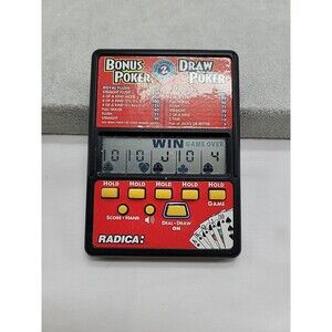 Radica Bonus Draw Poker Electronic Handheld Card Game Travel 517 CS2BA Works